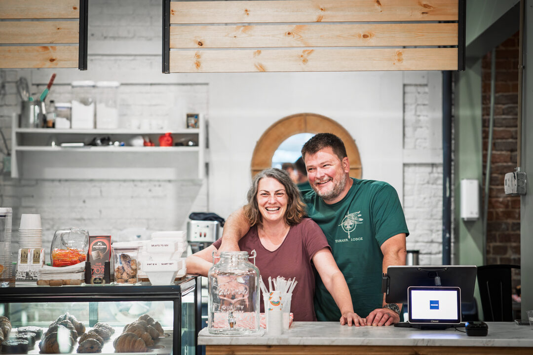 Chef Drew Moore and his wife and partner in crime, Mary Tate, at Autostrada Gelato, Carr Mill Mall, Carrboro, NC