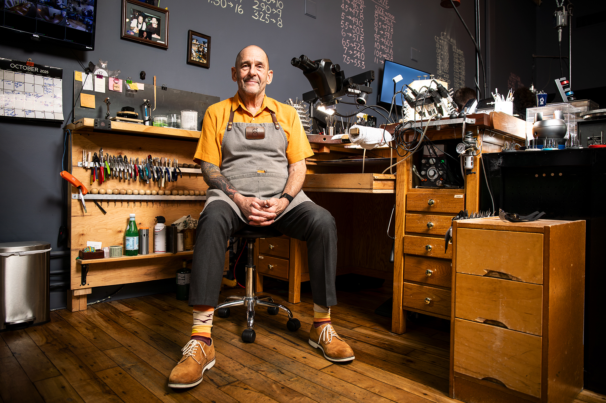 Karl Linger, Owner Rings True, Carr Mill Mall, Carrboro, North Carolina